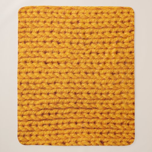 Couverture Sherpa Yellow knitted wool texture background pattern wit (Devant)
