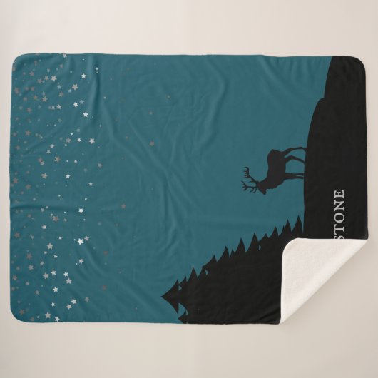 Couverture Sherpa Yellowstone Sherpa Blanket Jeter Elk et étoiles (Devant (Horizontal))