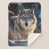 Couverture Sherpa Yellowstone Wolf Sherpa Blanket Thon (Devant)