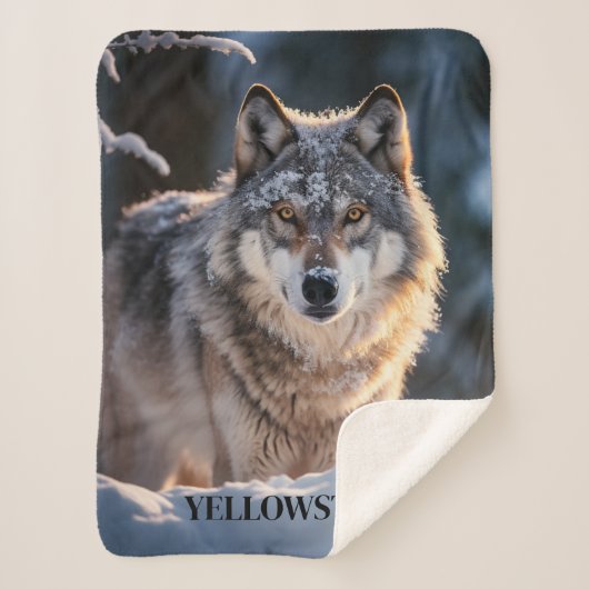 Couverture Sherpa Yellowstone Wolf Sherpa Blanket Thon (Devant)