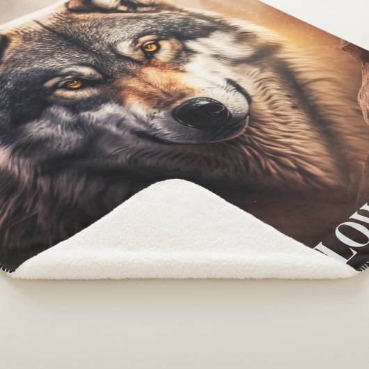 Couverture Sherpa Yellowstone Wolf Sherpa Blanket Thon (3/4)