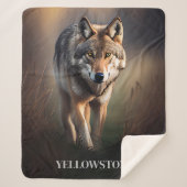 Couverture Sherpa Yellowstone Wolf Sherpa Blanket Thon (Devant)