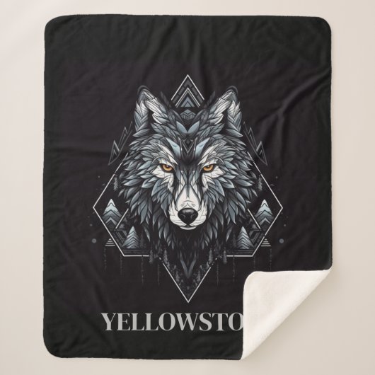 Couverture Sherpa Yellowstone Wolf Sherpa Blanket Thon (Devant)