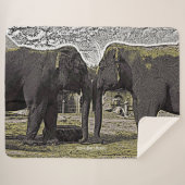 Couverture Sherpa Yeux éléphants (Devant (Horizontal))