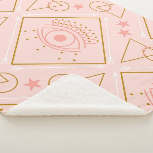 Couverture Sherpa Yeux en or rose : conception géométrique sans cout (3/4)