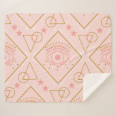 Couverture Sherpa Yeux en or rose : conception géométrique sans cout (Devant (Horizontal))
