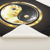 Couverture Sherpa Yin Yang or sur noir (3/4)