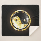 Couverture Sherpa Yin Yang or sur noir (Devant (Horizontal))