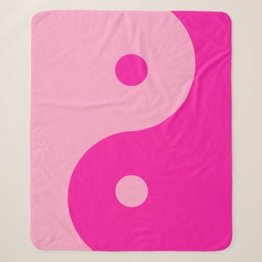 Couverture Sherpa Yin Yang rose (Devant)