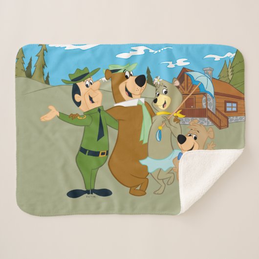 Couverture Sherpa Yogi Ours et amis Accueil chaleureux (Devant (Horizontal))