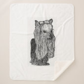 Couverture Sherpa Yorkie Portrait Monochromatic Throw Blanket (Devant)