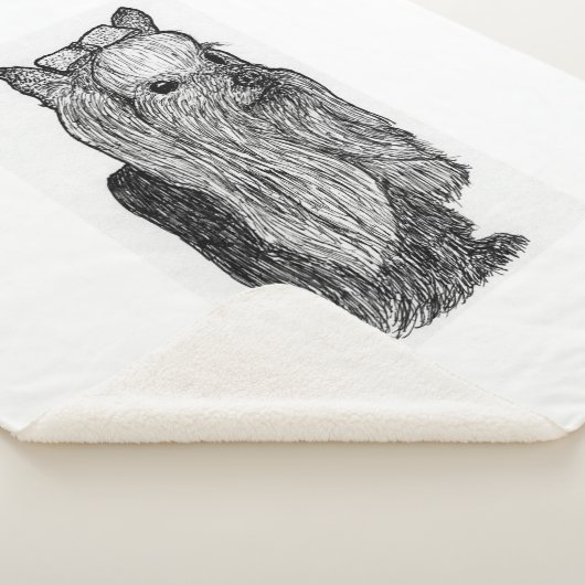 Couverture Sherpa Yorkie Portrait Monochromatic Throw Blanket (3/4)