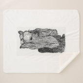 Couverture Sherpa Yorkie Portrait Monochromatic Throw Blanket (Devant (Horizontal))