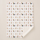 Couverture Sherpa Yorkies doux Prêts et Coeurs - Blanc - (Devant)