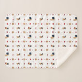 Couverture Sherpa Yorkies doux Prêts et Coeurs - Blanc - (Devant (Horizontal))