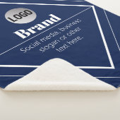 Couverture Sherpa Your Logo & Customizable Modern Design | Navy Blue (3/4)