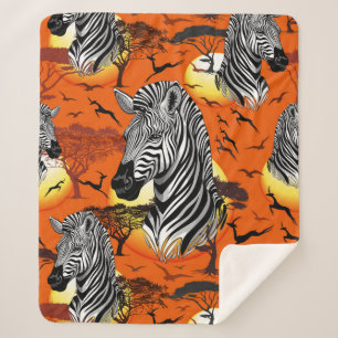 Couverture Sherpa Zebra African Savanna Wild Animal