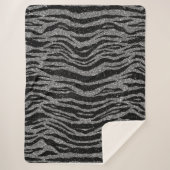 Couverture Sherpa Zebra Print noir et gris argent (Devant)