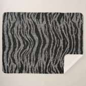 Couverture Sherpa Zebra Print noir et gris argent (Devant (Horizontal))