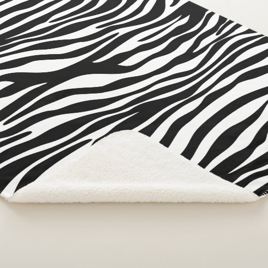 Couverture Sherpa Zebra Print, Zebra Stripes, Noir Et Blanc (3/4)