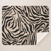Couverture Sherpa Zebra Stripes Cream Beige Black Wild Animal Prince (Devant (Horizontal))