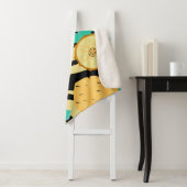 Couverture Sherpa Zèbre, monstère, ananas : motif d'été. (En situation)