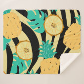 Couverture Sherpa Zèbre, monstère, ananas : motif d'été. (Devant (Horizontal))