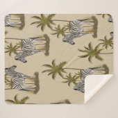 Couverture Sherpa Zèbre & Palmiers (Devant (Horizontal))