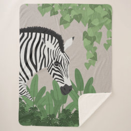 Couverture Sherpa Zèbre parmi les feuilles