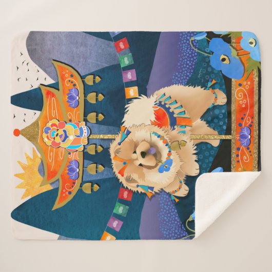 Couverture Sherpa ZEN CARNIVAL Chow -couverture Sherpa 3 tailles (Devant (Horizontal))