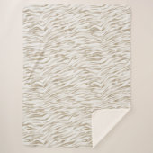 Couverture Sherpa Zen Cream White Cocoa Brown Zebra Imprimer (Devant)