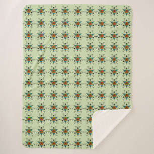 Couverture Sherpa Zen Vert Tribal