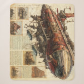 Couverture Sherpa Zeppelin Steampunk vintage (11) (Devant)