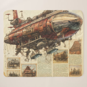 Couverture Sherpa Zeppelin Steampunk vintage (11)
