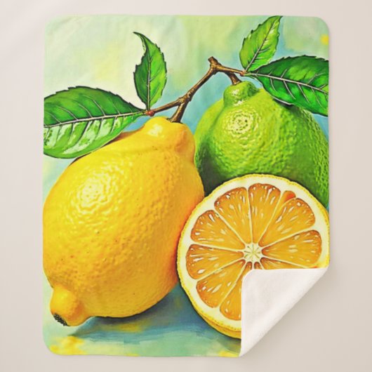 Couverture Sherpa Zesty Citrus Burst Sunshine Design (Devant)