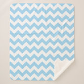 Couverture Sherpa Zigzag bleu, Chevron bleu, Motif géométrique (Devant)