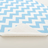 Couverture Sherpa Zigzag bleu, Chevron bleu, Motif géométrique (3/4)