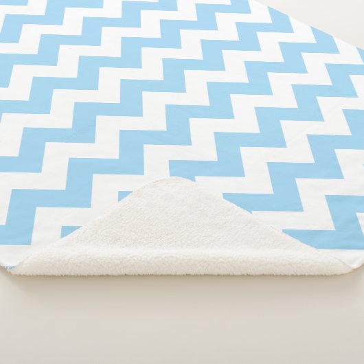 Couverture Sherpa Zigzag bleu, Chevron bleu, Motif géométrique (3/4)