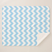 Couverture Sherpa Zigzag bleu, Chevron bleu, Motif géométrique (Devant (Horizontal))