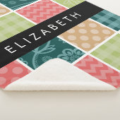 Couverture Sherpa Zigzag, Chevron, En vichy, Pois, Votre Nom (3/4)