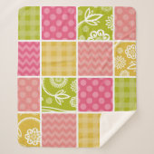 Couverture Sherpa Zigzag, Chevron, Pois, En vichy, Patchwork (Devant)