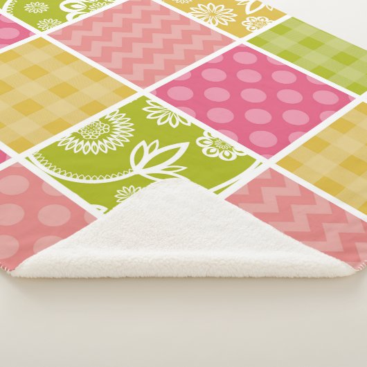 Couverture Sherpa Zigzag, Chevron, Pois, En vichy, Patchwork (3/4)