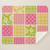 Couverture Sherpa Zigzag, Chevron, Pois, En vichy, Patchwork (Devant (Horizontal))