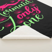 Couverture Sherpa Zone Sirène uniquement en rose chaud et vert néon (3/4)