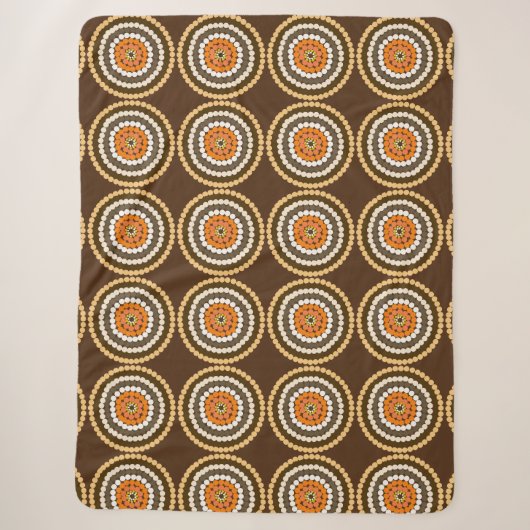 Couverture Sherpa Zones Brown Et Oranges, (Devant)