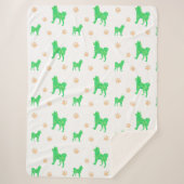 Couverture Shiba Inu - Cadeau Vert Pastel Minimal (Devant)