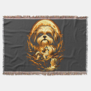 Couverture Shih Tzu hurlant à la Lune Chien drôle