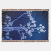 Couverture Silhouette Arbre En Blues Royales Jeter Blanche (Devant)