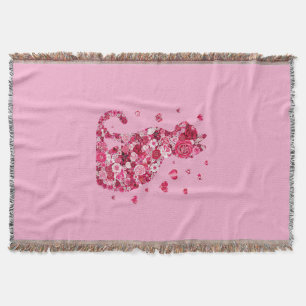 Couverture Silhouette Chat Floral ArtFaux Toile Enveloppée Im