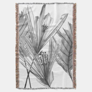 Couverture Silhouette florale - gris